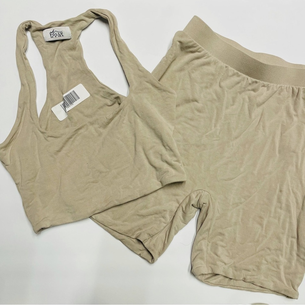 Oh Polly crop top and biker shorts set size small